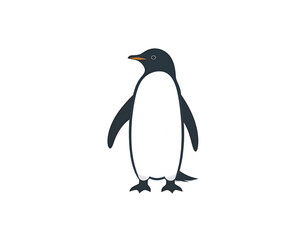 Fototapeta premium A charming cartoon penguin stands gracefully, its simple design perfect for various creative projects.