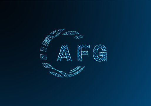 AFG low poly letter logo vector design. AFG lower poly logo design. AFG unique low poly logo design.