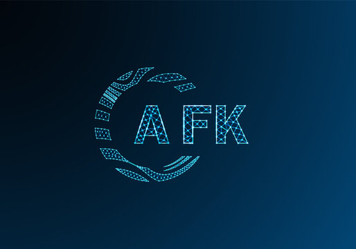 AFK low poly letter logo vector design. AFK lower poly logo design. AFK unique low poly logo design.