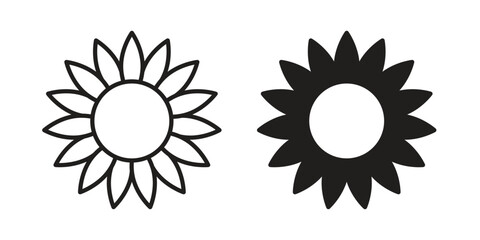 Sunflower icon vector illustration. Flat design. Graphic design vector symbols.