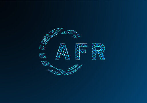 AFR low poly letter logo vector design. AFR lower poly logo design. AFR unique low poly logo design.