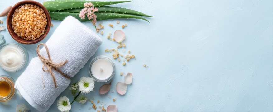 The soothing arrangement of spa essentials for a relaxing experience