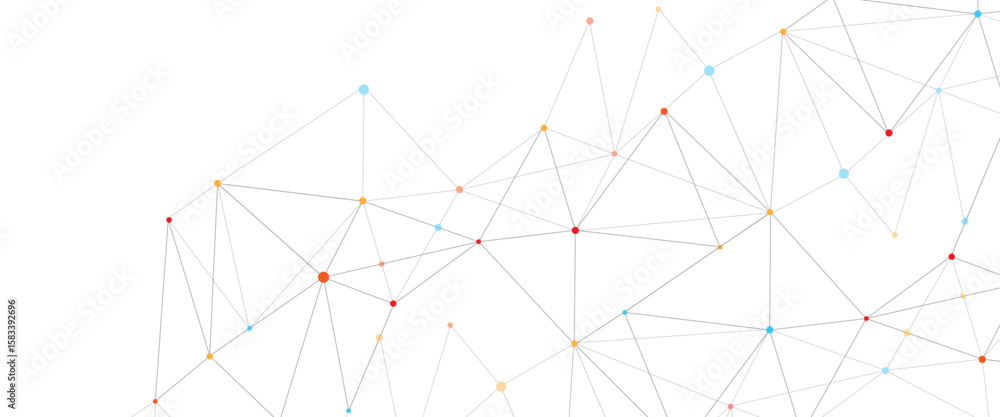 Poster vector modern line art with technology abstract background with connected line and dots