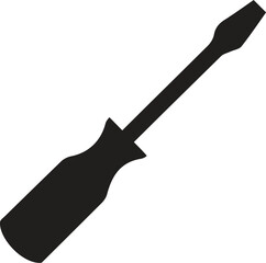 Slotted common blade screwdriver flat vector icon for apps and websites