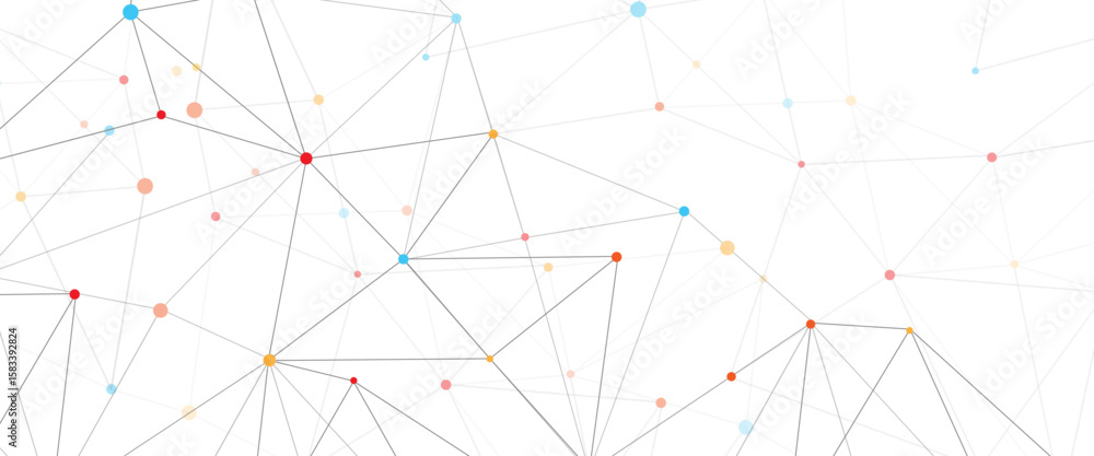 Aufkleber vector abstract colorful low poly geometric connected line and dots