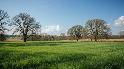 Obraz premium Tranquil Scene of Lush Green Meadows
