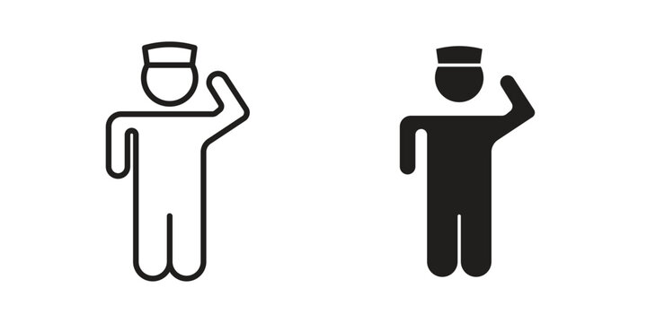 Salute icon vector illustration. Flat design. Graphic design vector symbols.