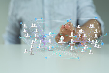Image depicting a network of people connected online. Ideal for social media, teamwork, and global...