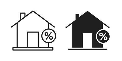 Mortgage rate icon vector illustration. Flat design. Graphic design vector symbols.
