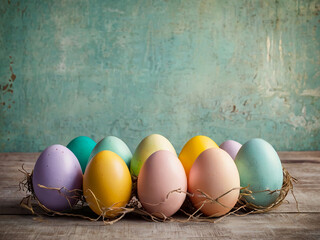 Colorful easter eggs. Created using generative AI tools