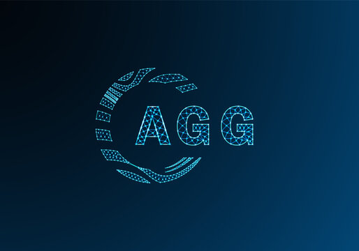 AGG low poly letter logo vector design. AGG lower poly logo design. AGG unique low poly logo design.