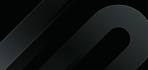 Abstract black geometric background with luxury golden diagonal lines pattern. Suit for poster, banner, brochure, card, cover, presentation, website, flyer