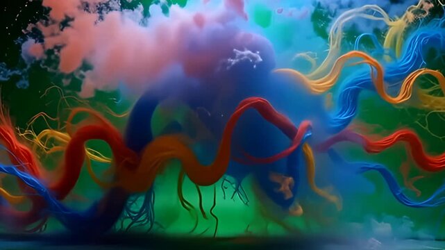 inside adenine affect greens covert context, squirm thread of disturbance muzzy conceptual inward magnetised meld dramatically explosion forward inward an burst of color, twisting