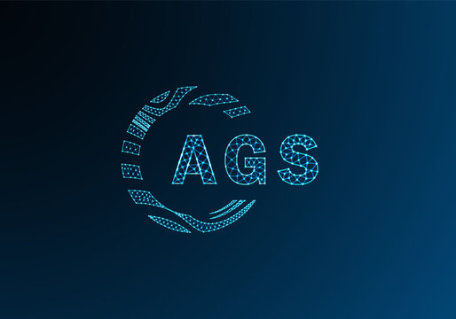 AGS low poly letter logo vector design. AGS lower poly logo design. AGS unique low poly logo design.