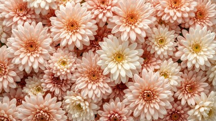 Bright chrysanthemum floral display captured from top angle