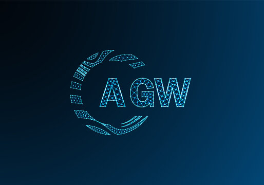AGW low poly letter logo vector design. AGW lower poly logo design. AGW unique low poly logo design.