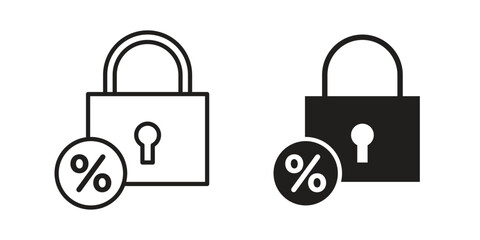 Fixed rate mortgage icon vector illustration. Flat design. Graphic design vector symbols.
