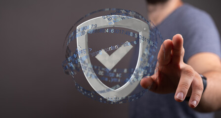 Secure your digital assets.  High-tech protection concept.  Data safety and privacy.