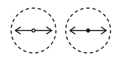 Diameter icon vector illustration. Flat design. Graphic design vector symbols.