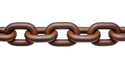 Obraz premium Rustic brown chain isolated on a transparent background in PNG format.