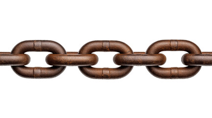 Fototapeta premium Rustic brown chain isolated on a transparent background in PNG format.