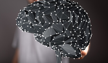 Digital brain representation.  AI, neural network, technology,  innovation concept.