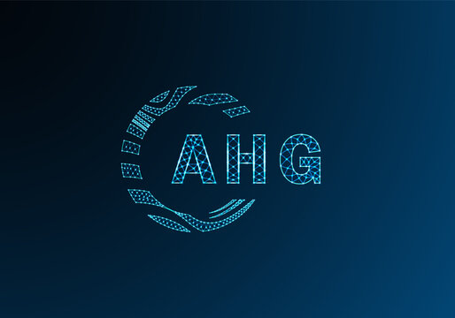 AHG low poly letter logo vector design. AHG lower poly logo design. AHG unique low poly logo design.