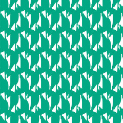 Abstract Green and White Pattern Featuring Symmetrical Shape Motifs