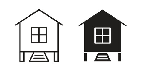 Chicken coop icon vector illustration. Flat design. Graphic design vector symbols. © Surya