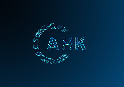 AHK low poly letter logo vector design. AHK lower poly logo design. AHK unique low poly logo design.