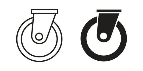 Cart trolley wheel icon vector illustration. Flat design. Graphic design vector symbols. © Surya