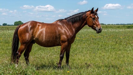 Fototapeta premium Horse featuring a warm bay coloration