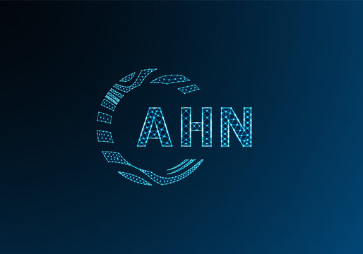 AHN low poly letter logo vector design. AHN lower poly logo design. AHN unique low poly logo design.