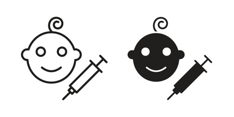 Baby Vaccination icon vector illustration. Flat design. Graphic design vector symbols.