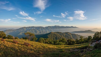 Spectacular Mountain Vista from a Serene Campsite
