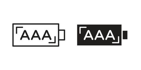 Fototapeta premium AAA battery icon vector illustration. Flat design. Graphic design vector symbols.