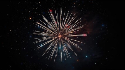 Stunning pyrotechnic show during festive evening