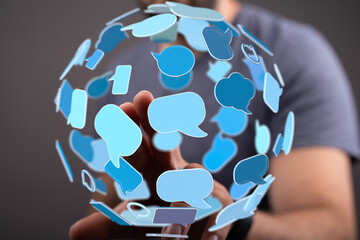 Conceptual image of global communication, networking, and social media interaction.