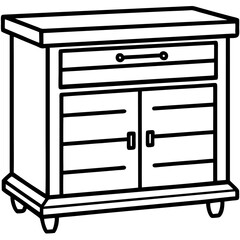 Minimalist Tool Storage Line Art Vector