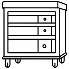 Minimalist Tool Storage Line Art Vector