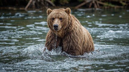 Obraz premium Catching Salmon in the Wild