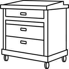 Minimalist Tool Storage Line Art Vector