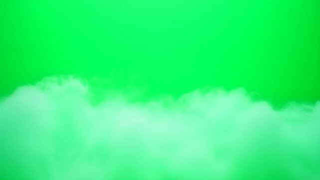 Green screen smoke effect background loop for special effects and video editing. Chroma key overlay
