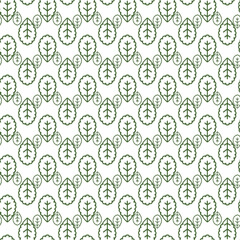 Seamless Pattern of Stylized Leaves With Minimalistic Green Design Concept