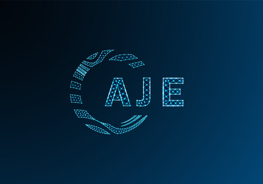 AJE low poly letter logo vector design. AJE lower poly logo design. AJE unique low poly logo design.