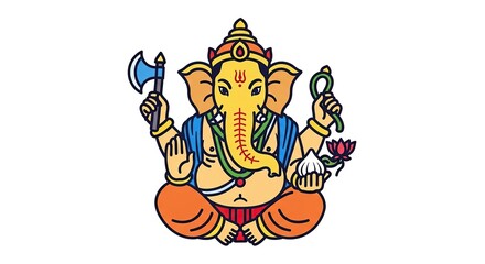 illustration of Lord Ganpati for Ganesh Chaturthi festival of India, Ganesh chaturthi for greeting,card, poster background.