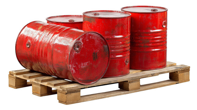 red barrels isolated on white