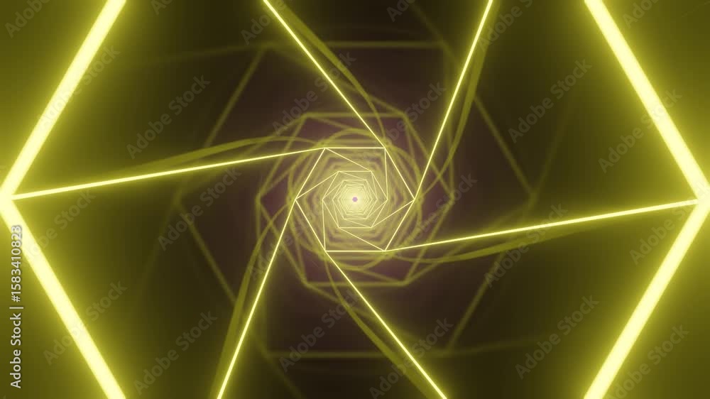 Aufkleber neon light tunnel animation with sharp moving beams in perspective space, ideal for immersive digita