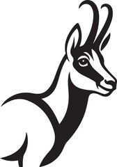 Chamois silhouette elegant black and white style, Mountain goat vector illustration