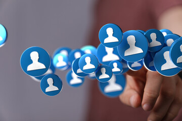 Abstract image of digital profiles.  Illustrates networking, social media, and online communities.